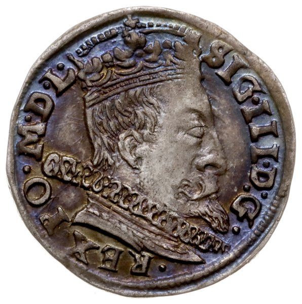 trojak 1597, Wilno; u dołu głowa wołowa (mistrza