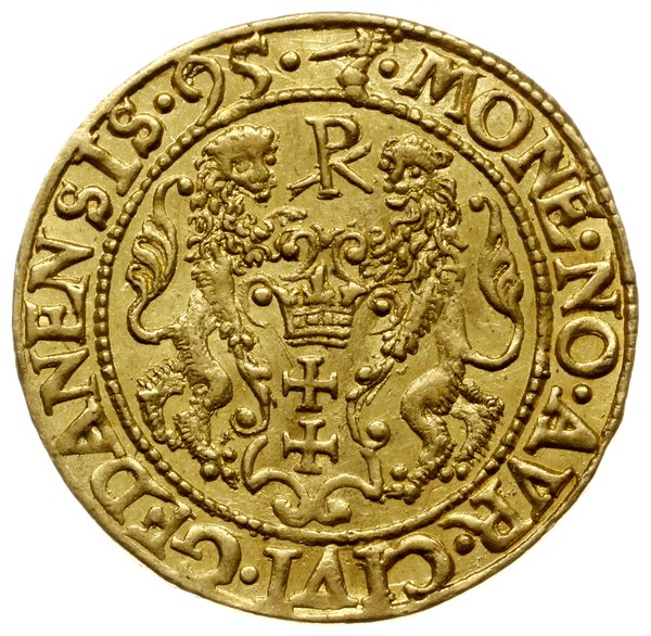 dukat 1595, Gdańsk; Aw: Popiersie króla w prawo 