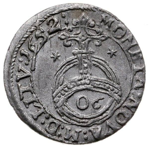 półtorak 1652, Wilno, odmiana z 06 w jabłku król