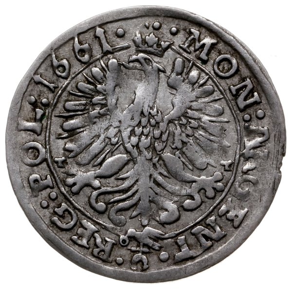 3 krajcary 1661, Opole; Aw: Popiersie króla i na