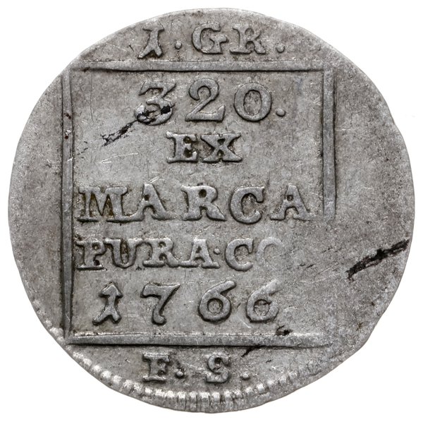 grosz srebrny 1766 FS, Warszawa; bez napisu po b