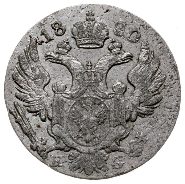 10 groszy 1830 KG, Warszawa; odmiana z inicjałam