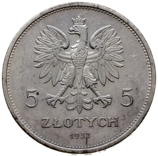 5 złotych 1932, Warszawa; Nike; Parchimowicz 114