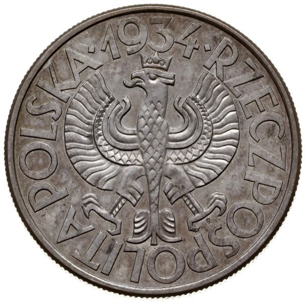 10 złotych 1934, Warszawa; “Klamry”, na rewersie