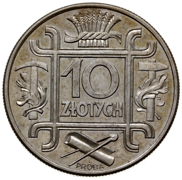 10 złotych 1934, Warszawa; “Klamry”, na rewersie