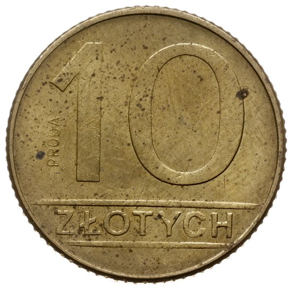 10 złotych 1989, Warszawa; Nominał 10, bez napis