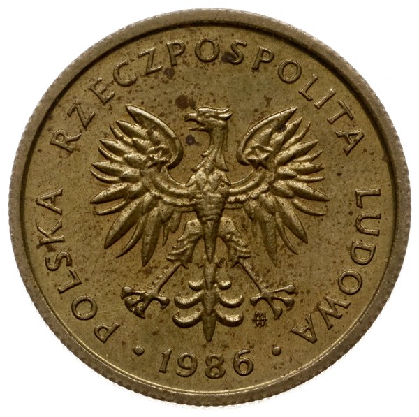 2 złote 1986, Warszawa; Nominał 2, na rewersie w
