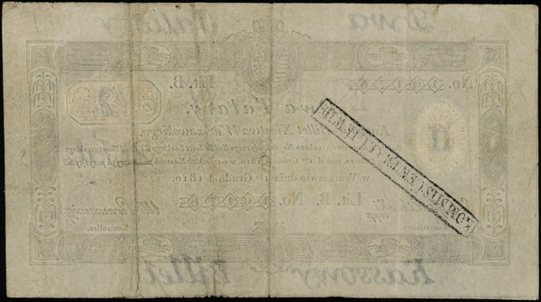 2 talary 1.12.1810, podpis komisarza S. Ossoliński, numeracja 19176, stempel Komisji Likwidacyjnej  na stronie odwrotnej