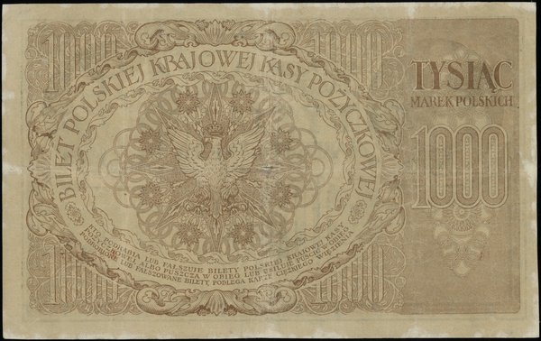 1.000 marek polskich 17.05.1919, seria IA, numeracja 686247, znak wodny “plaster miodu”