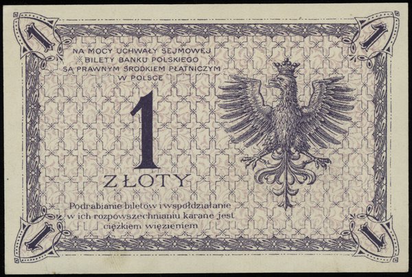 1 złoty 28.02.1919; seria 49.E, numeracja 037033