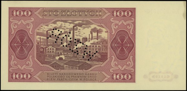 100 złotych 1.07.1948, seria KG, numeracja 0000016