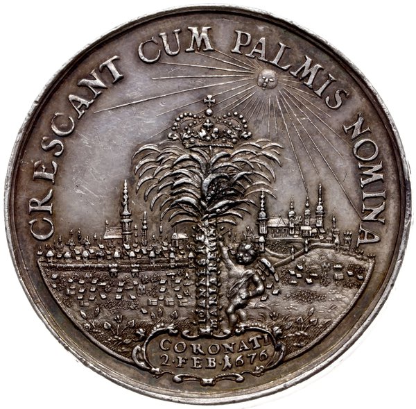 medal z 1676 r. autorstwa Jana Höhna jun. wybity z okazji koronacji Jana III i jego małżonki