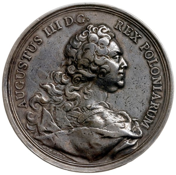 medal sygnowany H F Wermuth wybity w 1746 r. z okazji święta Orderu Orła Białego
