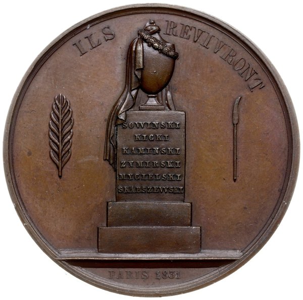 Powstanie Listopadowe 1830-1831, medal z 1831 r. autorstwa Jeana Rouveta wybity przez Polski Komitet  Emigracyjny w Paryżu