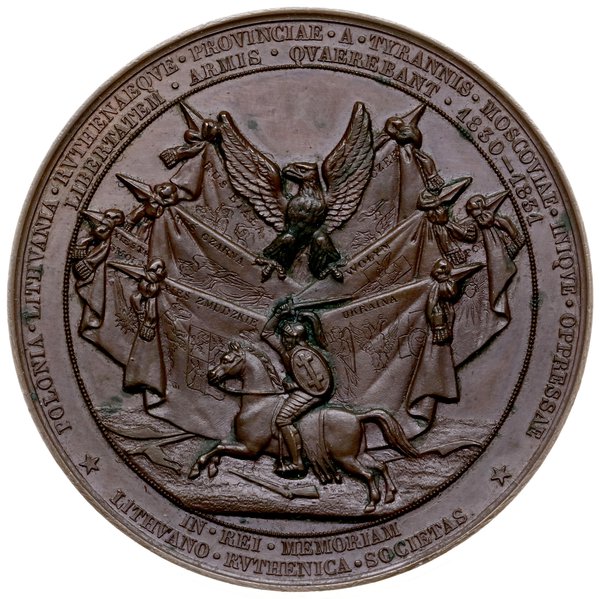 Powstanie Listopadowe 1830-1831, medal z 1832 r. autorstwa Barre’a wybity przez Komitet Litewsko-Ruski  w Paryżu dla upamiętnienia Powstania Listopadowego