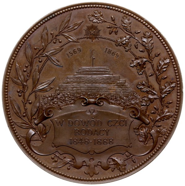 medal z 1884 r. autorstwa A. Scharfa wybity dla uczczenia Franciszka Smolki w 40. rocznicę prezesury  w Sejmie Krajowym i przewodniczenia Komitetowi budowy kopca upamiętniającego 300-lecie Unii Lubelskiej