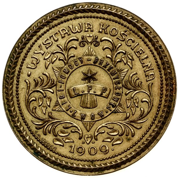 medal z 1909 r. autorstwa T. Nowakowskiego wykonany przez Eugeniusza Mariana Ungera z okazji  Wystawy Kościelnej we Lwowie