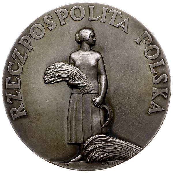 medal nagrodowy niedatowany (1926 r.), autorstwa Edwarda Wittiga nadawany za pracę i zasługi przez  Ministerstwo Rolnictwa