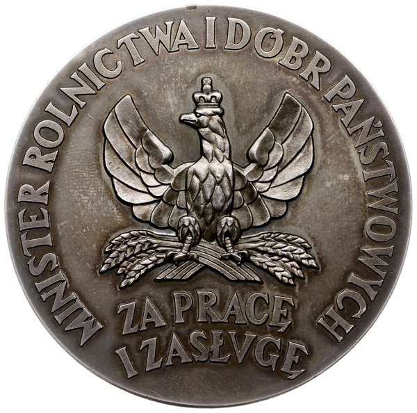medal nagrodowy niedatowany (1926 r.), autorstwa Edwarda Wittiga nadawany za pracę i zasługi przez  Ministerstwo Rolnictwa