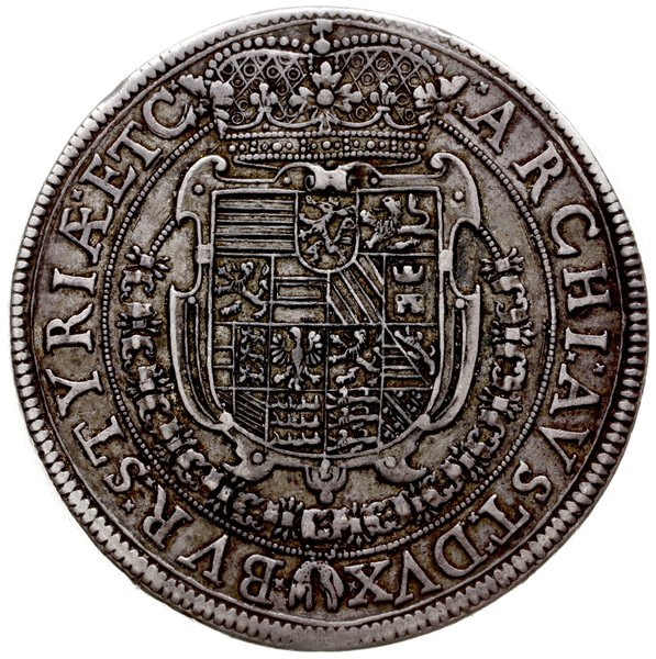 talar 1627, Graz; Aw: Popiersie cesarza w prawo,
