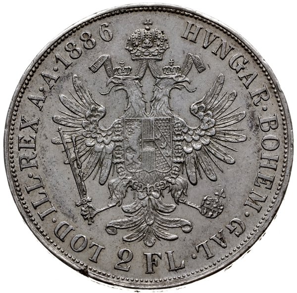 2 floreny 1886, Wiedeń; Dav. 27, Herinek 515; sr
