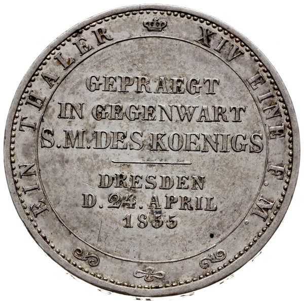 talar 1855, Drezno; wybite z okazji wizyty księc