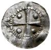 denar 1014-1024; Aw: Dłoń opatrzności, po bokach RE X, HENRICVS IMPERATO / Krzyż z kulkami w kątac..