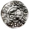 denar 985-995, mincerz Vald; Krzyż z kółkiem i dwiema kulkami w kątach / Dach kaplicy, pod nim GVA..