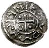 denar 995-1002, mincerz Viga; Krzyż z kółkiem, dwiema kulkami i trójkątem w kątach / Dach kaplicy,..