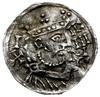 denar 1009-1024, mincerz Id; Popiersie króla w prawo / Krzyż z kółkiem, trójkątem i dwiema potrójn..