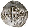 denar 1005-1046; Aw: Popiersie w lewo, DEODERICVS EP; Rw: Krzyż z kulkami w kątach, wokoło  METTIS..