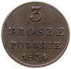 3 grosze polskie 1834 KG, Warszawa; stare bicie,
