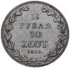 1 1/2 rubla = 10 złotych 1835 MW, Warszawa; Bitkin 1131 (R), Plage 320, Berezowski 15 zł; rzadszy ..