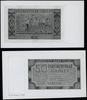 dwie jednostronne kopie projektu strony głównej oraz odwrotnej banknotu 50 groszy emisji 1.07.1948..