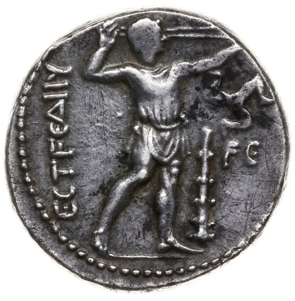 stater III-IV w. pne; Aw: Dwaj zapaśnicy w uścis