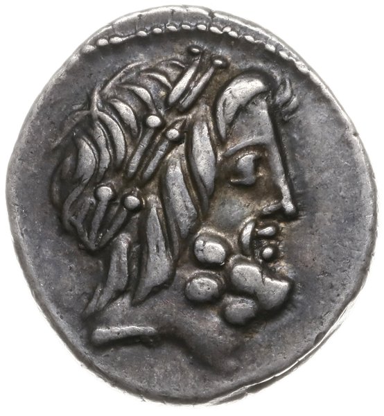 denar 78 pne, Rzym; Aw: Głowa Jowisza w diademie