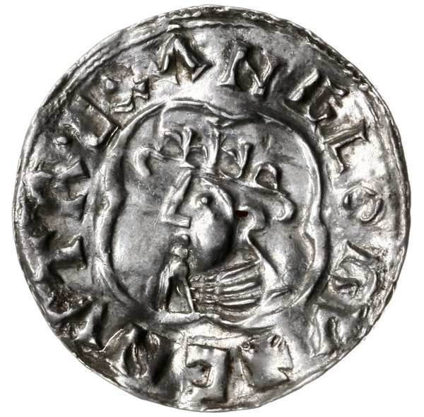 denar typu quatrefoil, 1018-1024, mennica York, mincerz Bretecol