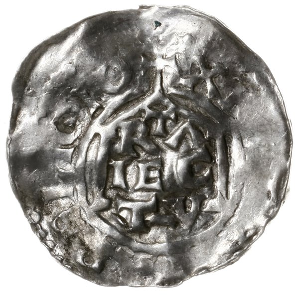 denar 1002-1024; Popiersie w koronie na wprost, 