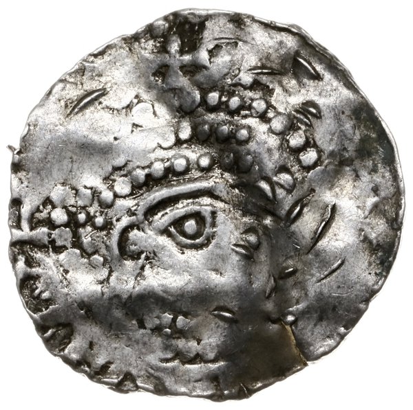 denar 996-1018; Popiersie w prawo, przed nim krz