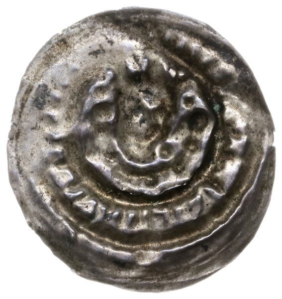 brakteat, początek XIII w.; Głowa w koronie na w