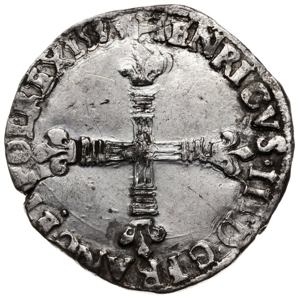 1/4 ecu 1581 C, Caen; odmiana z tytulaturą króla
