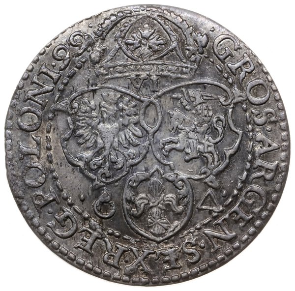 szóstak, 1599, Malbork; małe popiersie króla; Ko