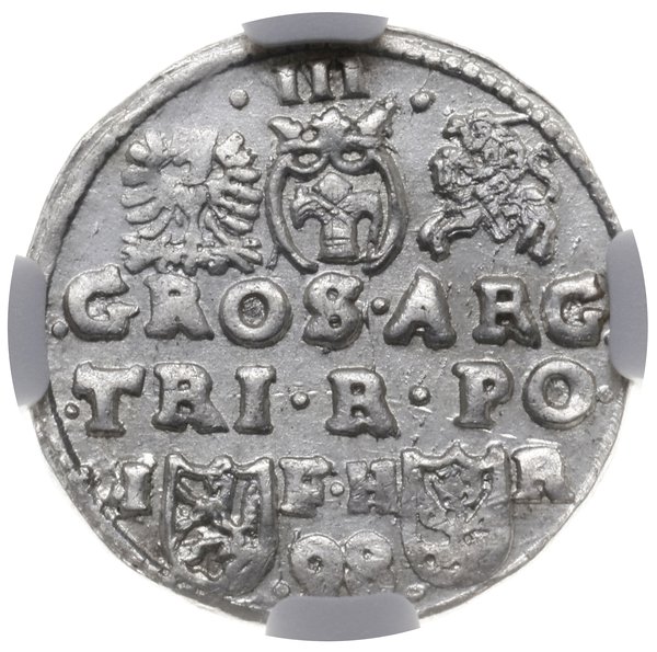 trojak 1598, Poznań; na rewersie I-F H-R i skróc