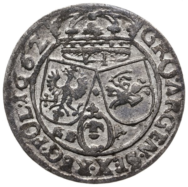 szóstak 1662 GBA, Lwów; na awersie herb Ślepowro