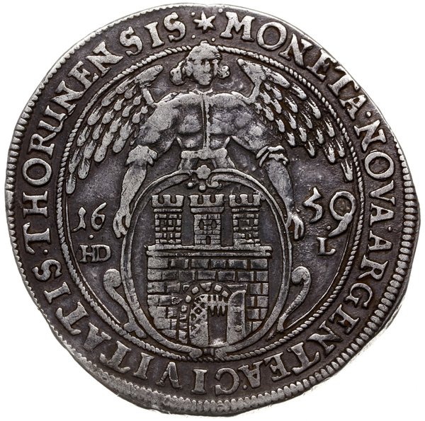 talar 1659, Toruń; Aw: Popiersie króla w prawo i