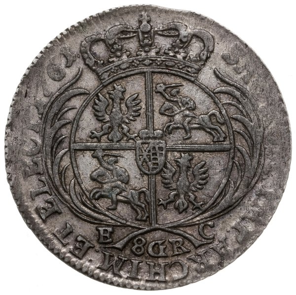 dwuzłotówka (8 groszy) 1761, Lipsk; masywne popi