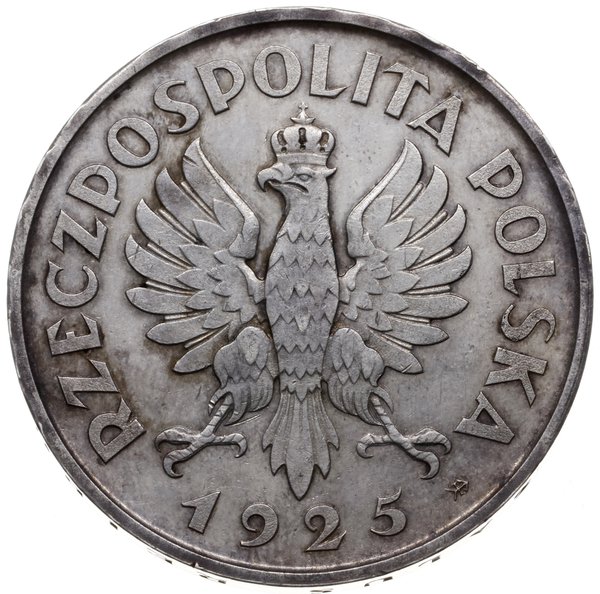 5 złotych 1925, Warszawa; Konstytucja; Aw: Orzeł