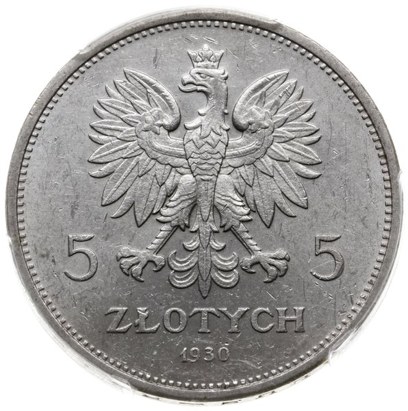 5 złotych 1930, Warszawa; sztandar - 100-lecie P