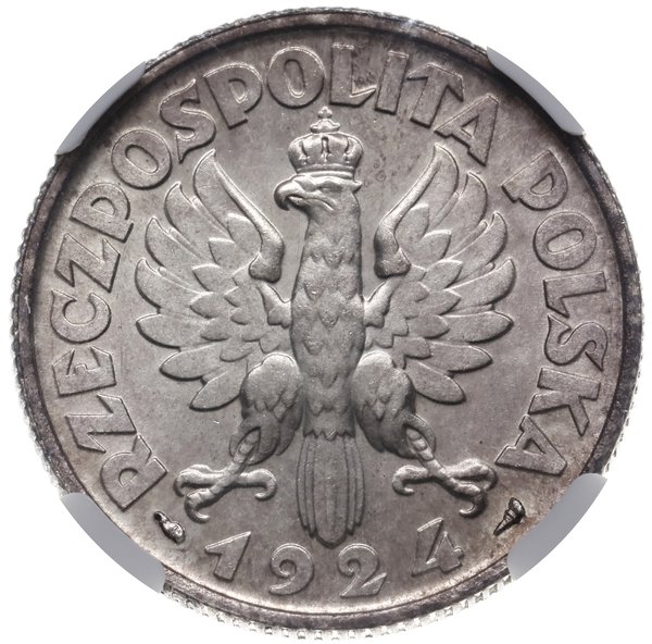 2 złote 1924, Paryż; róg i pochodnia na awersie;
