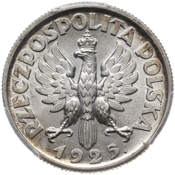 2 złote 1925, Londyn; kropka po dacie na rewersi